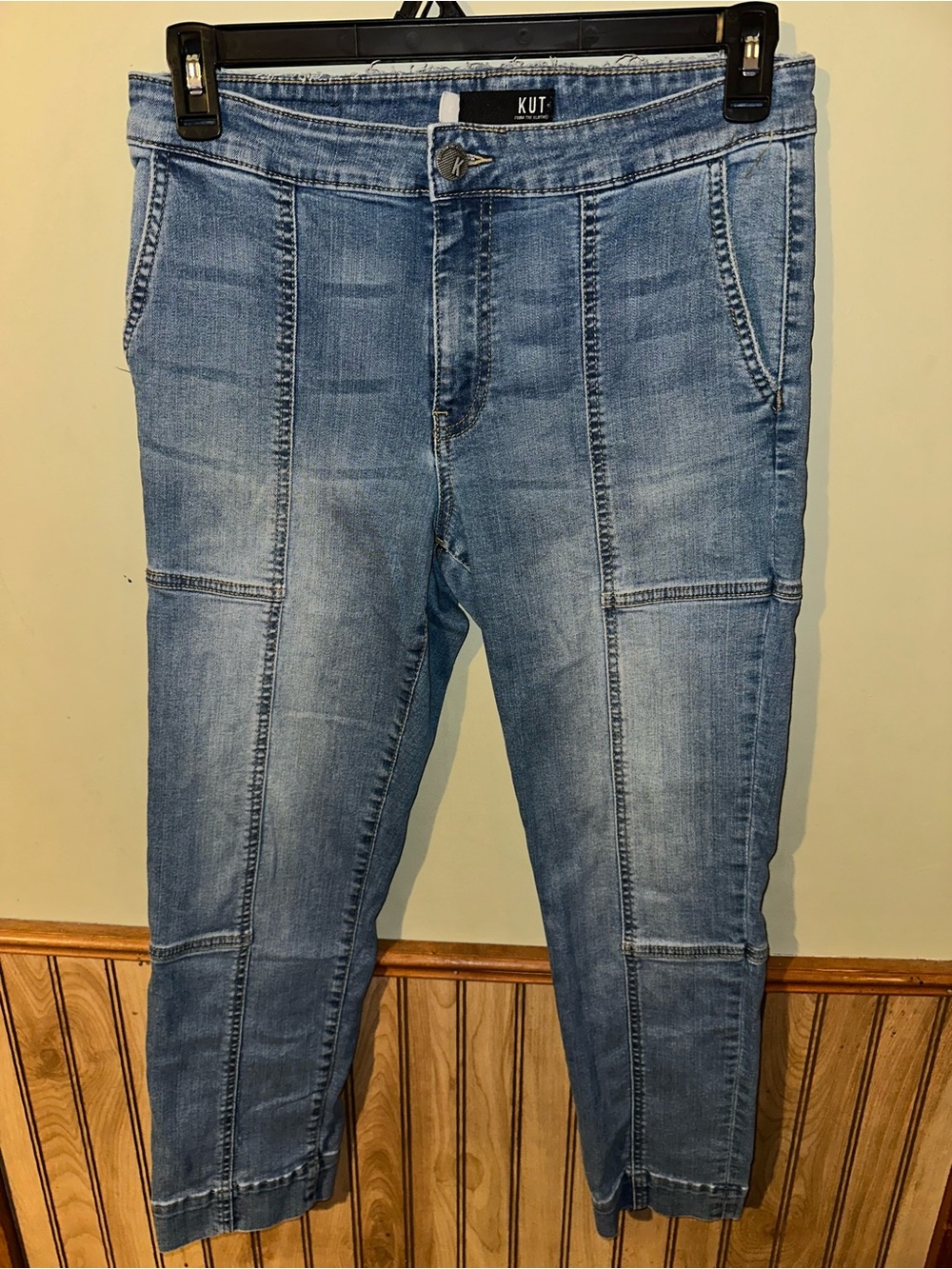 Kut from the Kloth Light Blue Cropped Panel Jeans